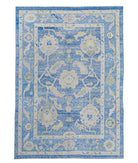 Oushak 7' 11" X 11' 3" Hand-Knotted Wool Rug 7' 11" X 11' 3" (241 X 343) / Blue / Ivory