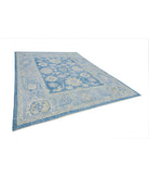 Oushak 9' 5" X 11' 11" Hand-Knotted Wool Rug 9' 5" X 11' 11" (287 X 363) / Blue / Ivory