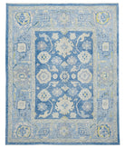 Oushak 9' 5" X 11' 11" Hand-Knotted Wool Rug 9' 5" X 11' 11" (287 X 363) / Blue / Ivory