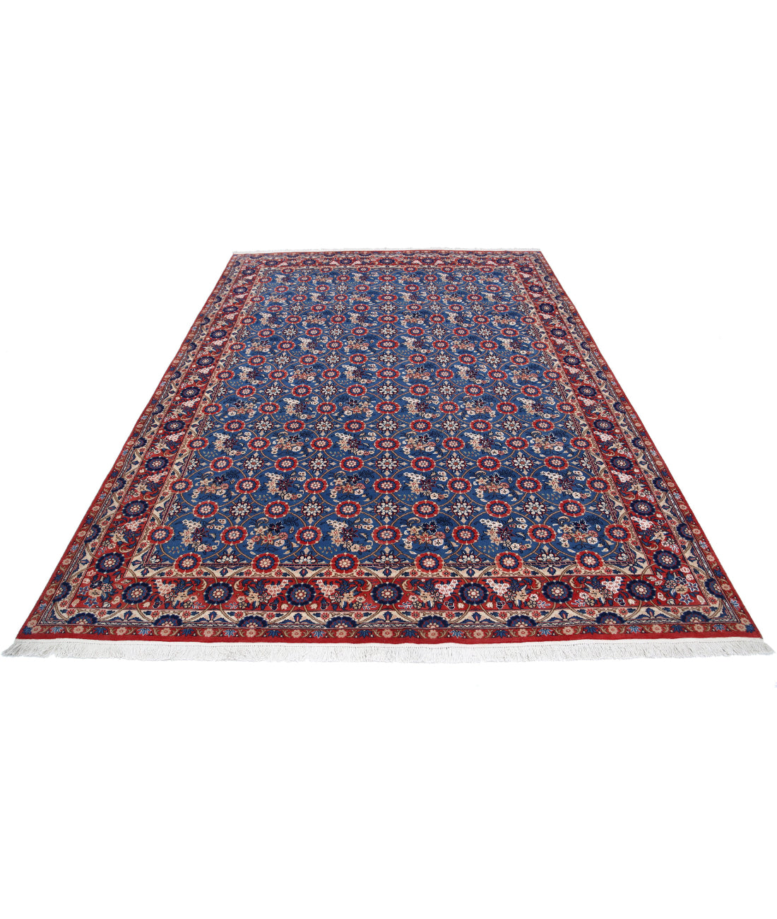 Varamin 6'10'' X 9'5'' Hand-Knotted Wool Rug 6'10'' x 9'5'' (205 X 283) / Blue / Red