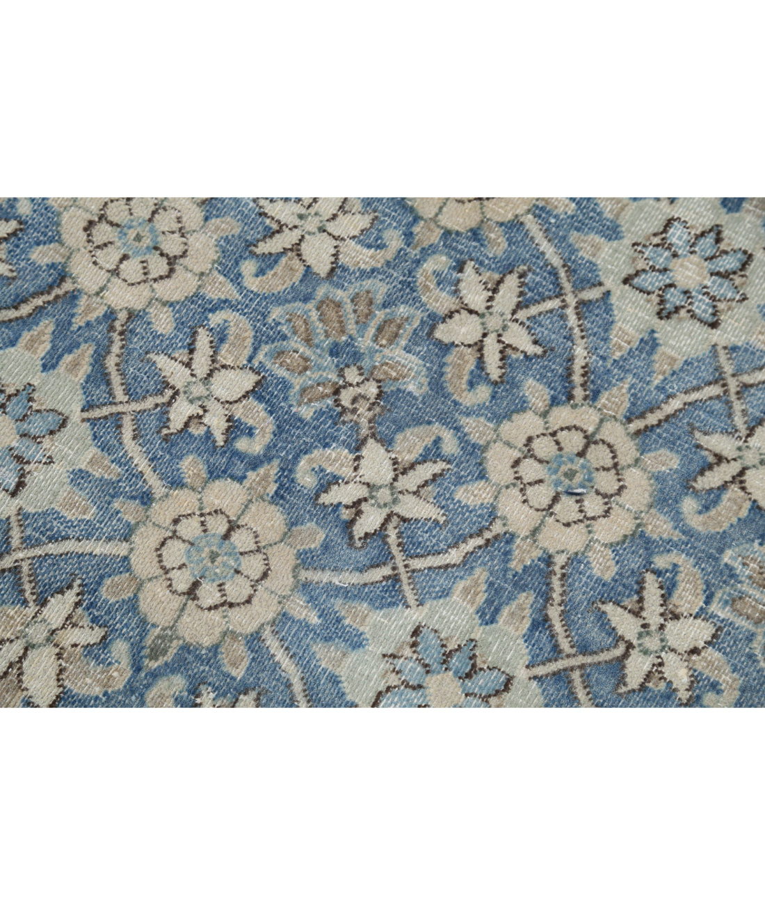 Vintage 3'3'' X 5'0'' Hand-Knotted Wool Rug 3'3'' x 5'0'' (98 X 150) / Blue / Ivory