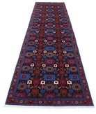 Varamin 3'3'' X 12'8'' Hand-Knotted Wool Rug 3'3'' x 12'8'' (98 X 380) / Blue / Rust