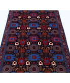 Varamin 3'3'' X 12'8'' Hand-Knotted Wool Rug 3'3'' x 12'8'' (98 X 380) / Blue / Rust