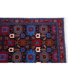 Varamin 3'3'' X 12'8'' Hand-Knotted Wool Rug 3'3'' x 12'8'' (98 X 380) / Blue / Rust