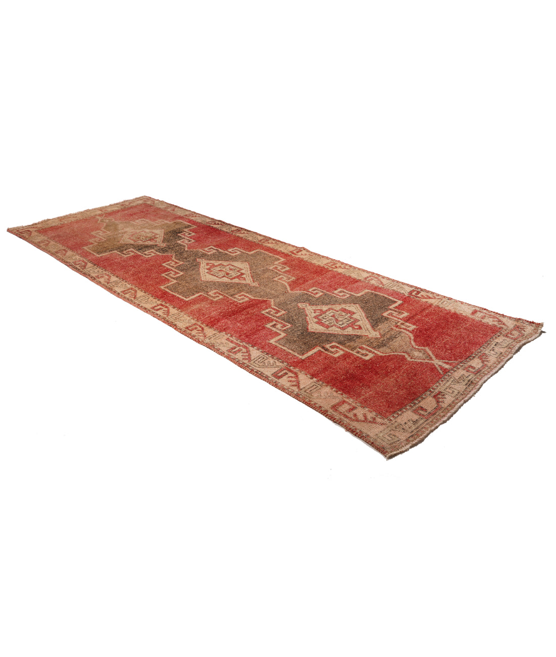 Anatolian 4' 3" X 12' 0" Hand-Knotted Wool Rug 4' 3" X 12' 0" (130 X 366) / Red / Pink