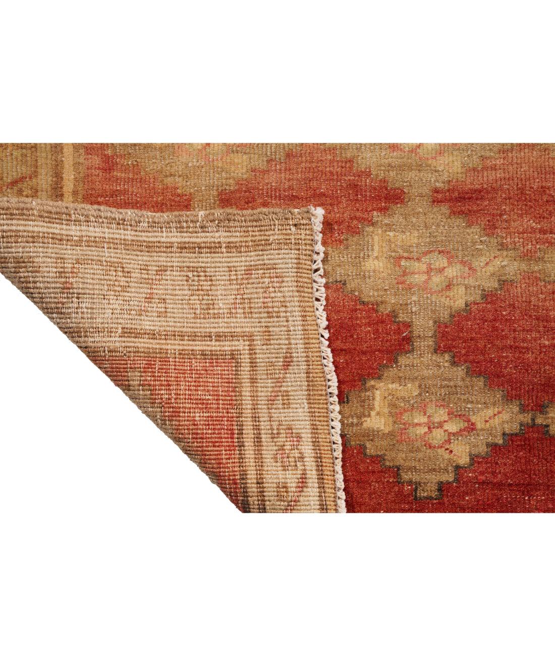 Anatolian 5' 0" X 11' 8" Hand-Knotted Wool Rug 5' 0" X 11' 8" (152 X 356) / Red / Taupe