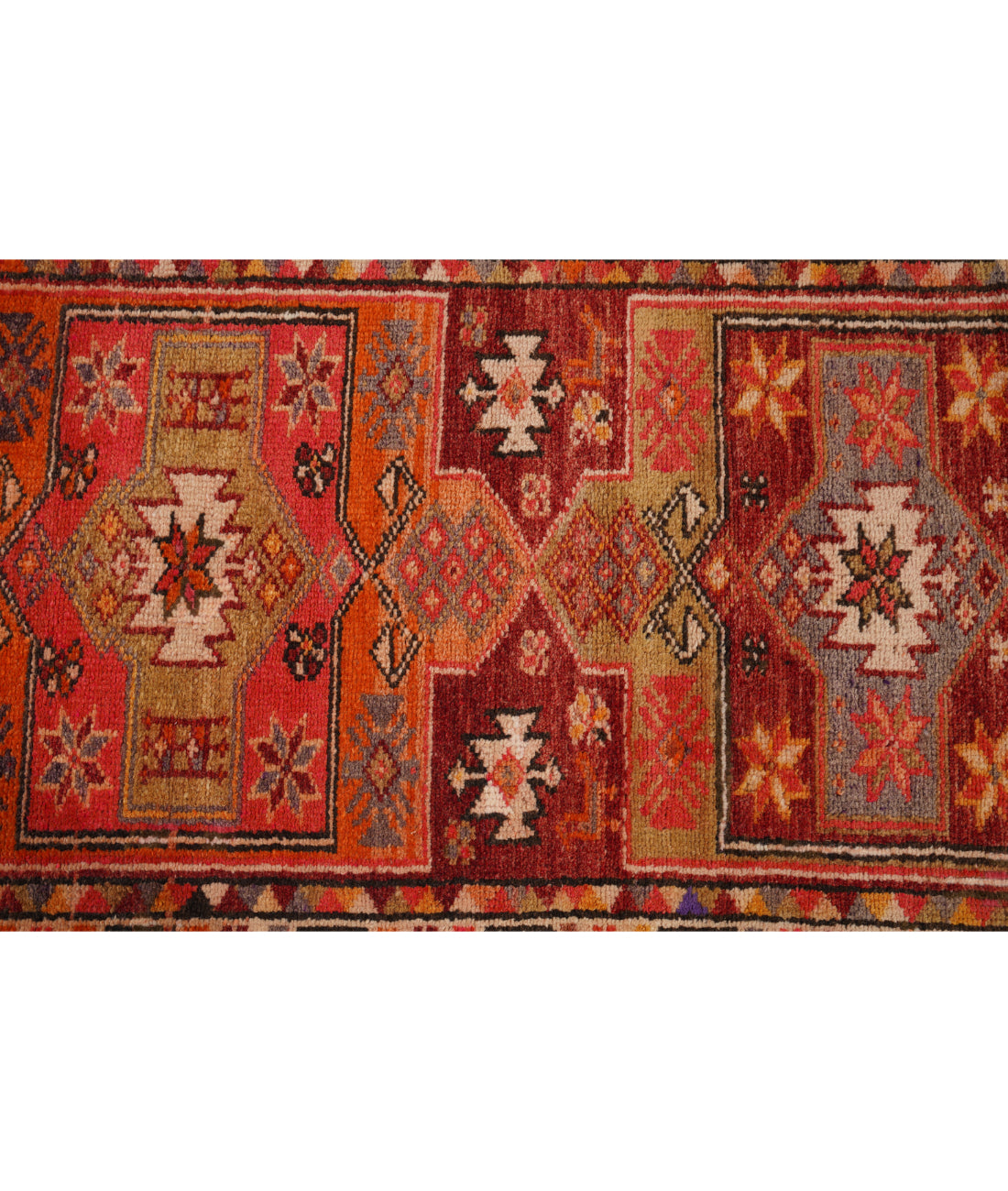 Herki 3' 2" X 12' 4" Hand-Knotted Wool Rug 3' 2" X 12' 4" (97 X 376) / Burgundy / Ivory