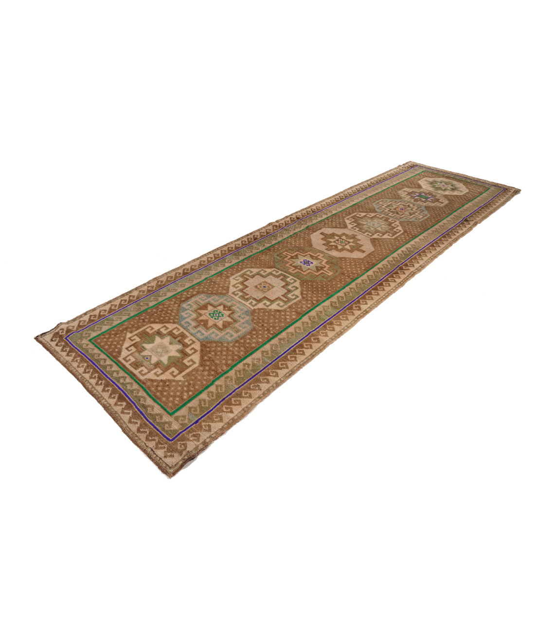 Anatolian 3' 6" X 12' 2" Hand-Knotted Wool Rug 3' 6" X 12' 2" (107 X 371) / Brown / Taupe