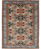 Kars 6' 0" X 7' 8" Hand-Knotted Wool Rug 6' 0" X 7' 8" (183 X 234) / Rust / Blue