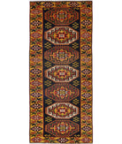 Kars 2' 8" X 6' 4" Hand-Knotted Wool Rug 2' 8" X 6' 4" (81 X 193) / Blue / Gold