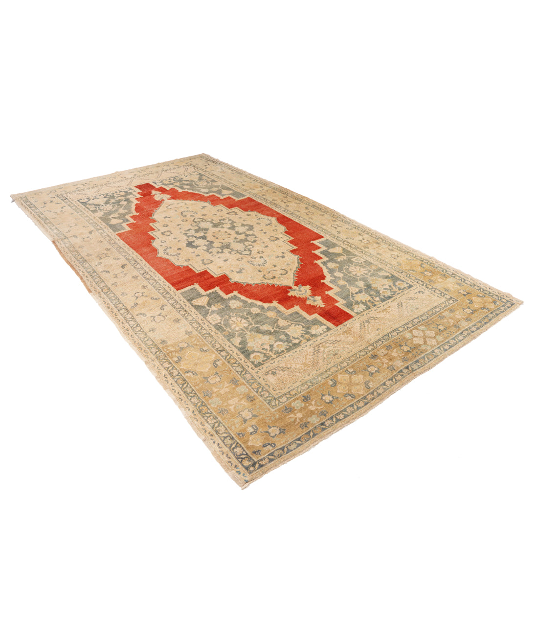 Anatolian 6' 5" X 11' 8" Hand-Knotted Wool Rug 6' 5" X 11' 8" (196 X 356) / Red / Taupe
