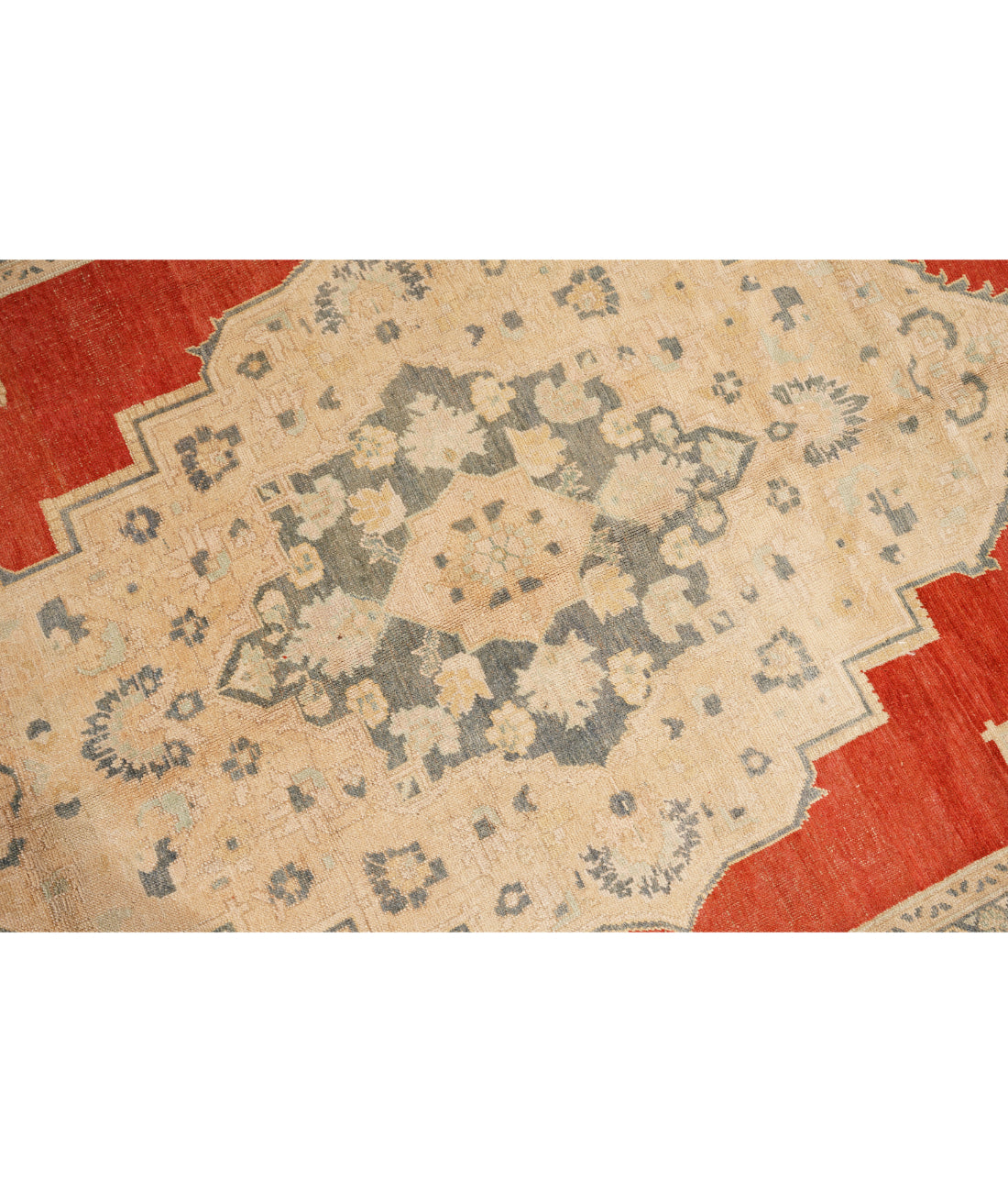 Anatolian 6' 5" X 11' 8" Hand-Knotted Wool Rug 6' 5" X 11' 8" (196 X 356) / Red / Taupe