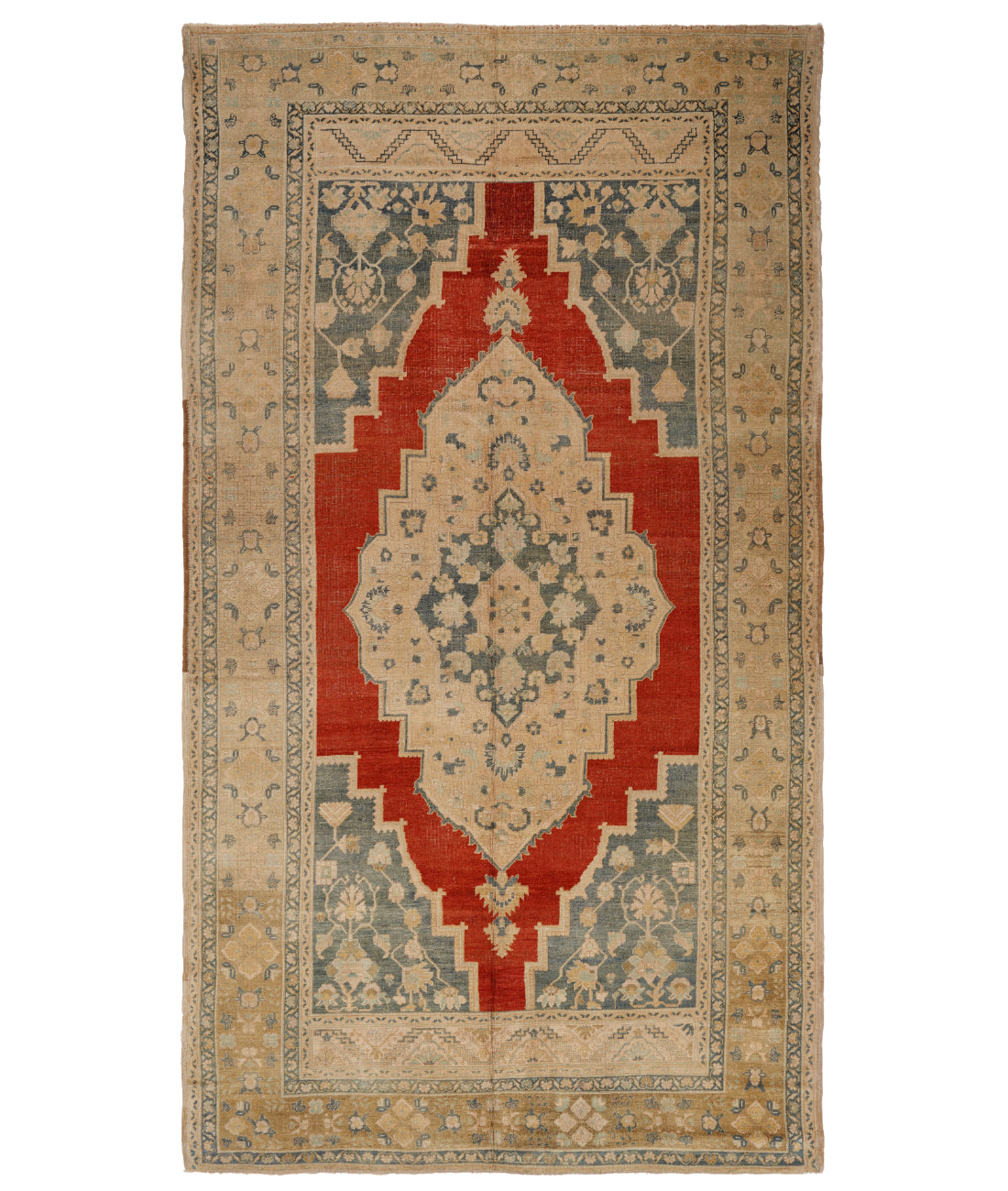 Anatolian 6' 5" X 11' 8" Hand-Knotted Wool Rug 6' 5" X 11' 8" (196 X 356) / Red / Taupe