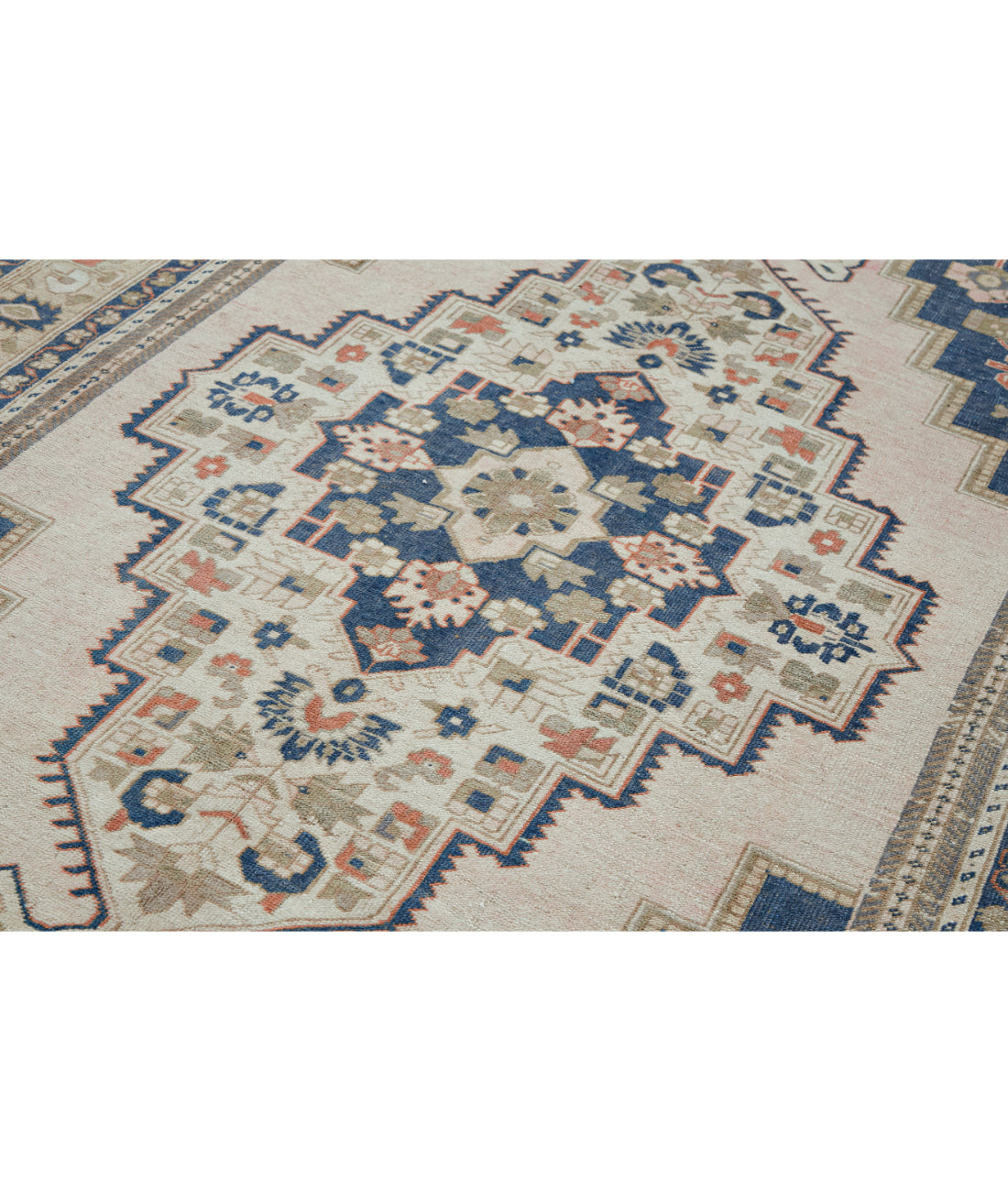 Taspinar 6' 4" X 10' 10" Hand-Knotted Wool Rug 6' 4" X 10' 10" (193 X 330) / Pink / Blue