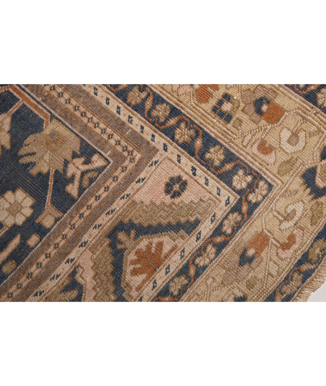 Taspinar 6' 4" X 10' 10" Hand-Knotted Wool Rug 6' 4" X 10' 10" (193 X 330) / Pink / Blue