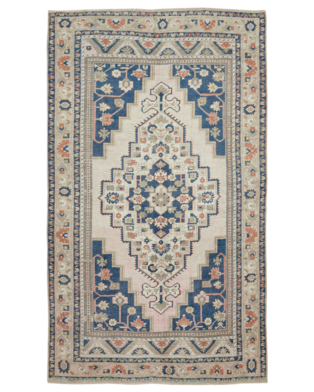 Taspinar 6' 4" X 10' 10" Hand-Knotted Wool Rug 6' 4" X 10' 10" (193 X 330) / Pink / Blue
