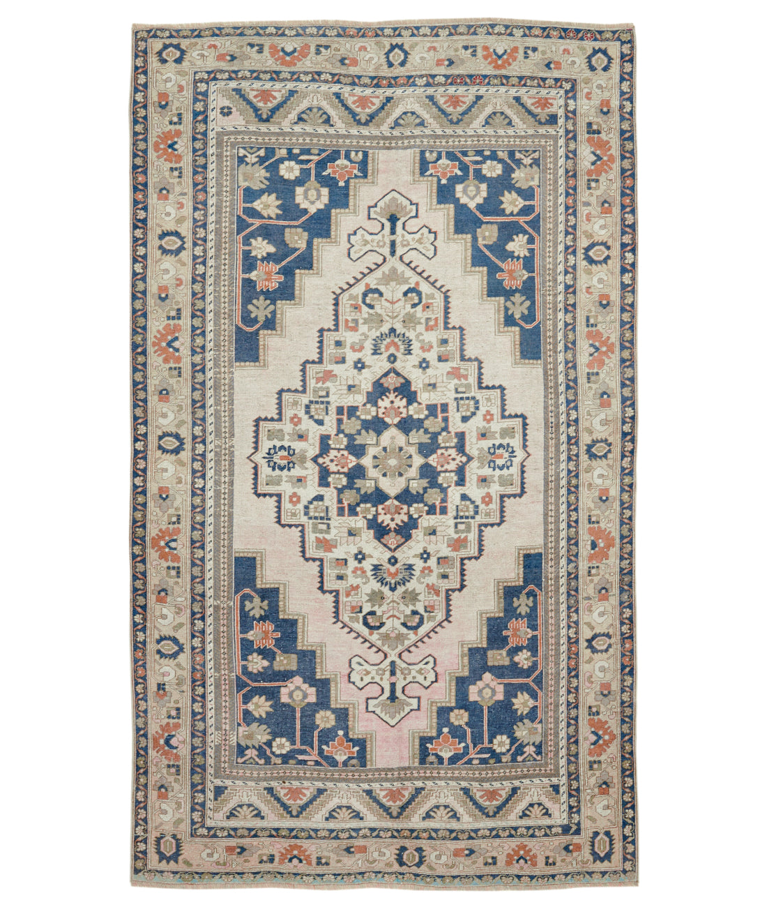 Taspinar 6' 4" X 10' 10" Hand-Knotted Wool Rug 6' 4" X 10' 10" (193 X 330) / Pink / Blue