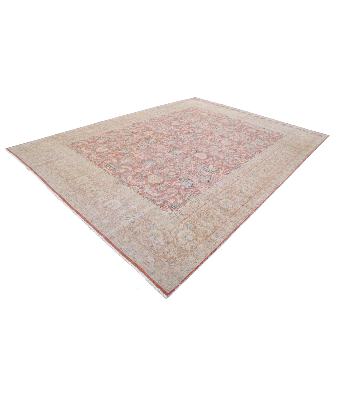 Hand Knotted Vintage Wool Rug 9' 6" X 12' 11" 9' 6" X 12' 11" (290 X 394) / Red / Brown