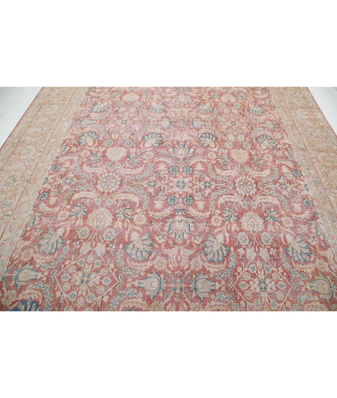 Hand Knotted Vintage Wool Rug 9' 6" X 12' 11" 9' 6" X 12' 11" (290 X 394) / Red / Brown