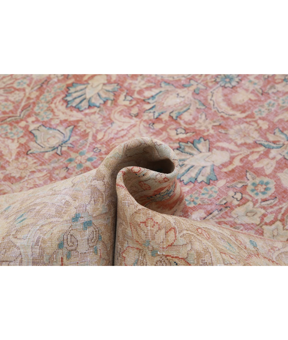 Hand Knotted Vintage Wool Rug 9' 6" X 12' 11" 9' 6" X 12' 11" (290 X 394) / Red / Brown