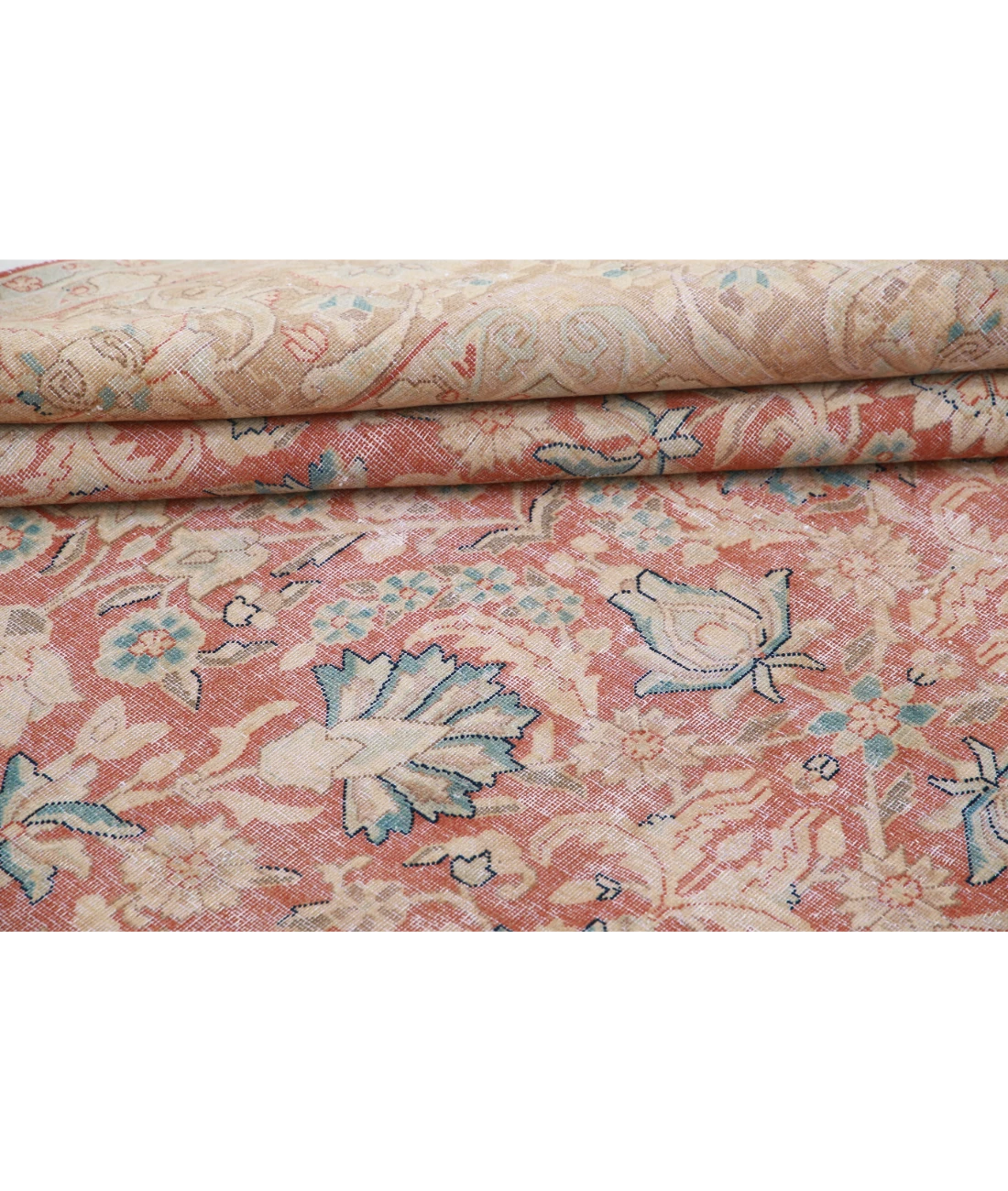 Hand Knotted Vintage Wool Rug 9' 6" X 12' 11" 9' 6" X 12' 11" (290 X 394) / Red / Brown