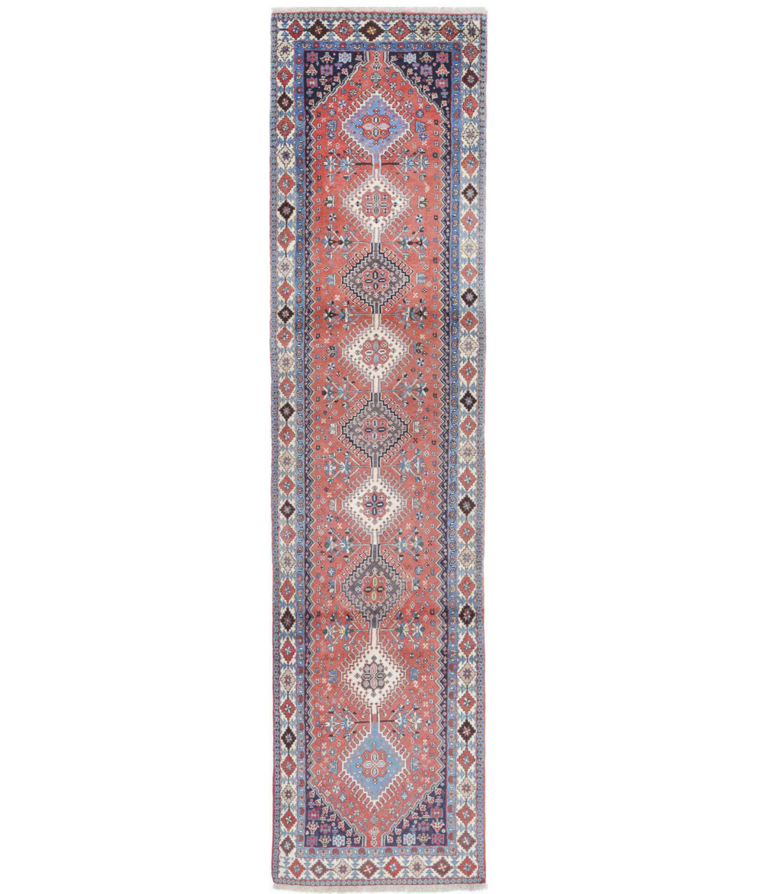 Yalameh 2'8'' X 12'1'' Hand-Knotted Wool Rug 2'8'' x 12'1'' (80 X 363) / Rust / Ivory