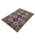 Yalameh 3'4'' X 4'10'' Hand-Knotted Wool Rug 3'4'' x 4'10'' (100 X 145) / Peach / Blue