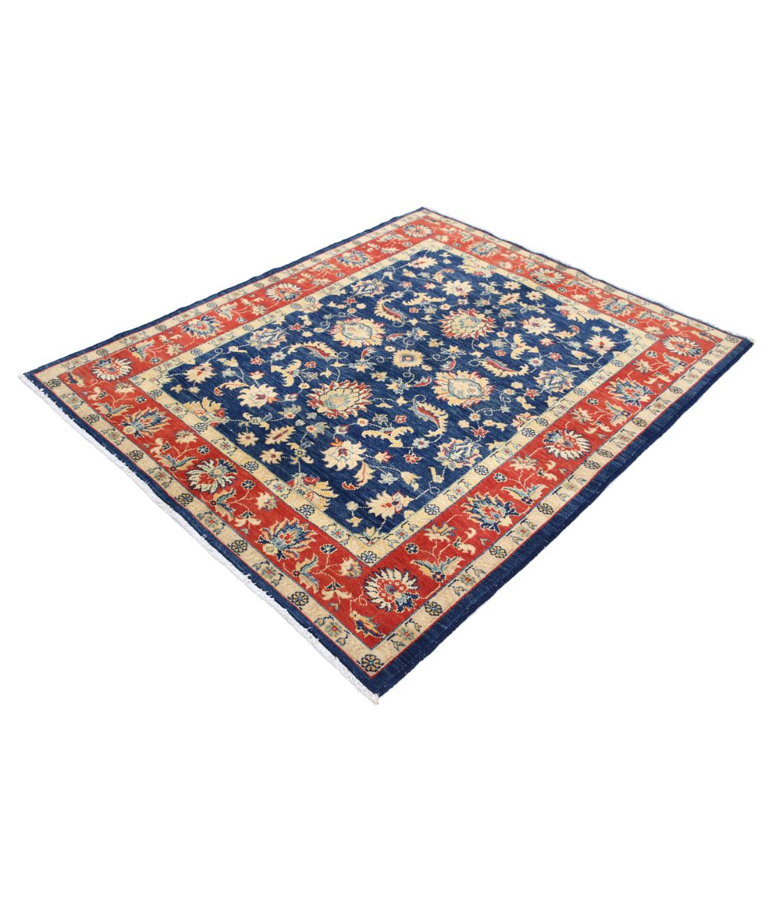 Ziegler 4' 9" X 5' 9" Hand-Knotted Wool Rug 4' 9" X 5' 9" (145 X 175) / Blue / Red