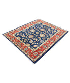 Ziegler 4' 9" X 5' 9" Hand-Knotted Wool Rug 4' 9" X 5' 9" (145 X 175) / Blue / Red