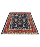 Ziegler 4' 9" X 5' 9" Hand-Knotted Wool Rug 4' 9" X 5' 9" (145 X 175) / Blue / Red