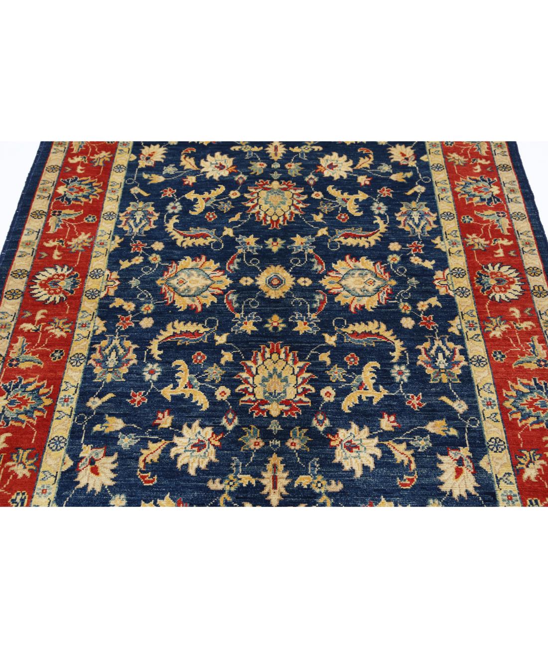 Ziegler 4' 9" X 5' 9" Hand-Knotted Wool Rug 4' 9" X 5' 9" (145 X 175) / Blue / Red