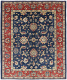 Ziegler 4' 9" X 5' 9" Hand-Knotted Wool Rug 4' 9" X 5' 9" (145 X 175) / Blue / Red