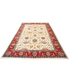 Ziegler 6' 6" X 9' 9" Hand-Knotted Wool Rug 6' 6" X 9' 9" (198 X 297) / Ivory / Red