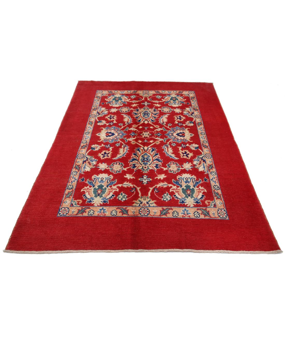 Ziegler 4' 10" X 6' 8" Hand-Knotted Wool Rug 4' 10" X 6' 8" (147 X 203) / Red / Blue