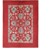 Ziegler 4' 10" X 6' 8" Hand-Knotted Wool Rug 4' 10" X 6' 8" (147 X 203) / Red / Blue