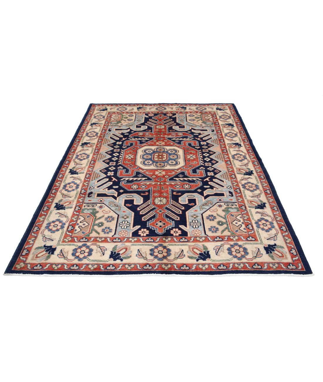 Ziegler 5' 7" X 7' 6" Hand-Knotted Wool Rug 5' 7" X 7' 6" (170 X 229) / Blue / Ivory