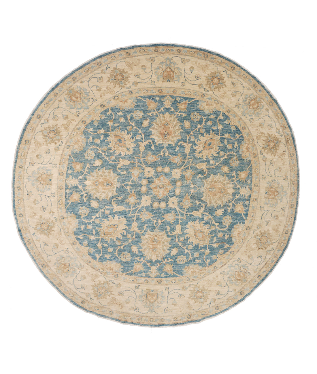 Ziegler 7' 11" X 7' 11" Hand-Knotted Wool Rug 7' 11" X 7' 11" (241 X 241) / Blue / Ivory