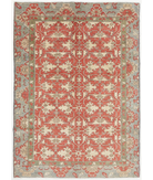 Hand Knotted Ziegler Wool Rug 6' 1" X 8' 7" 6' 1" X 8' 7" (185 X 262) / Rust / Grey