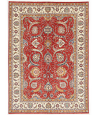 Hand Knotted Ziegler Wool Rug 5' 7" X 7' 8" 5' 7" X 7' 8" (170 X 234) / Red / Ivory