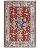 Hand Knotted Ziegler Wool Rug 5' 5" X 8' 0" 5' 5" X 8' 0" (165 X 244) / Red / Ivory
