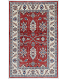 Hand Knotted Ziegler Wool Rug 3' 0" X 4' 8" 3' 0" X 4' 8" (91 X 142) / Red / Ivory