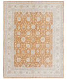Hand Knotted Ziegler Wool Rug 8' 0" X 10' 1" 8' 0" X 10' 1" (244 X 307) / Orange / Ivory
