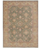 Hand Knotted Ziegler Wool Rug 9' 11" X 13' 10" 9' 11" X 13' 10" (302 X 422) / Green / Beige