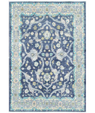 Hand Knotted Ziegler Wool Rug - 6'0'' x 8'6'' 6' 0" X 8' 6" ( 183 X 259 ) / Grey / Teal