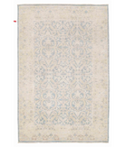 Hand Knotted Ziegler Wool Rug 4' 2" X 6' 3" 4' 2" X 6' 3" (127 X 191) / Blue / Brown