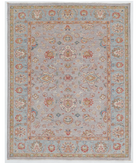 Hand Knotted Ziegler Wool Rug 5' 1" X 6' 4" 5' 1" X 6' 4" (155 X 193) / Grey / Blue