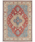 Hand Knotted Ziegler Wool Rug 5' 7" X 7' 9" 5' 7" X 7' 9" (170 X 236) / Red / Ivory