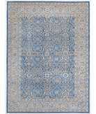Hand Knotted Ziegler Wool Rug 9' 11" X 13' 2" 9' 11" X 13' 2" (302 X 401) / Blue / Gold
