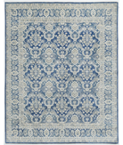 Hand Knotted Ziegler Wool Rug 7' 9" X 9' 8" 7' 9" X 9' 8" (236 X 295) / Blue / Blue