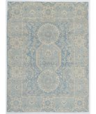 Hand Knotted Ziegler Wool Rug 5' 0" X 6' 9" 5' 0" X 6' 9" (152 X 206) / Blue / Blue
